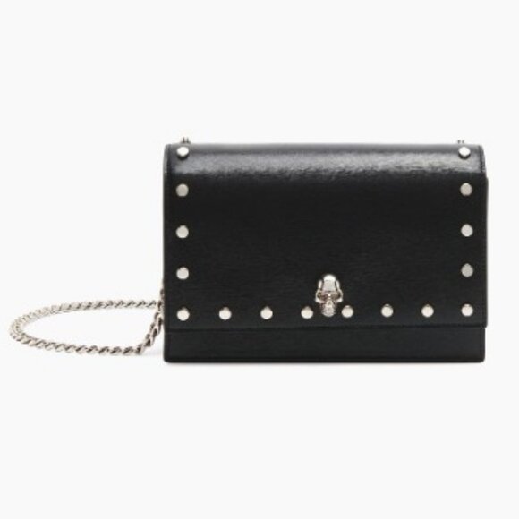 Alexander McQueen Handbags - Alexander McQueen Skull Leather Chain Crossbody Black